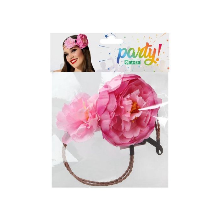 Cinta para el pelo con flores rosas - Accesorio femenino para looks boho chic y festivales 1 Cinta para el pelo con flores rosas - Accesorio femenino para looks boho chic y festivales 1
