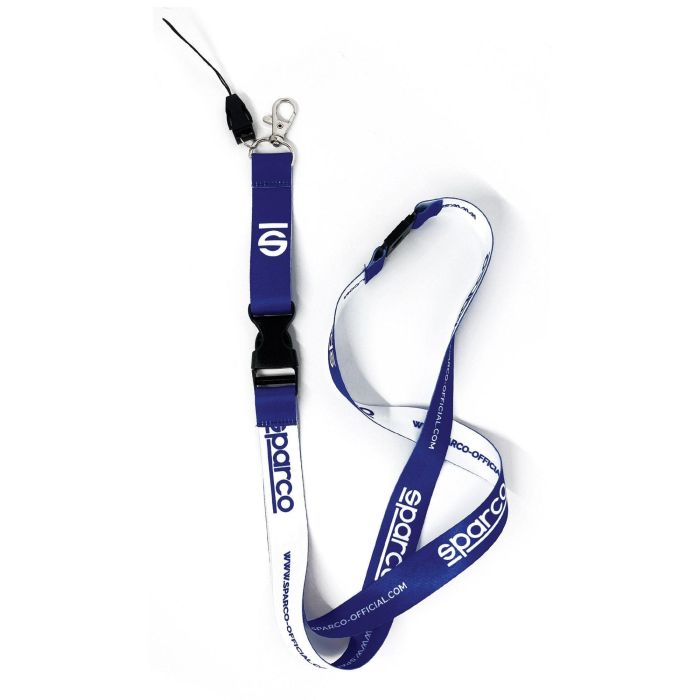 Sparco S099114AZ Lanyard Oficial Azul para Llaves y Pases
