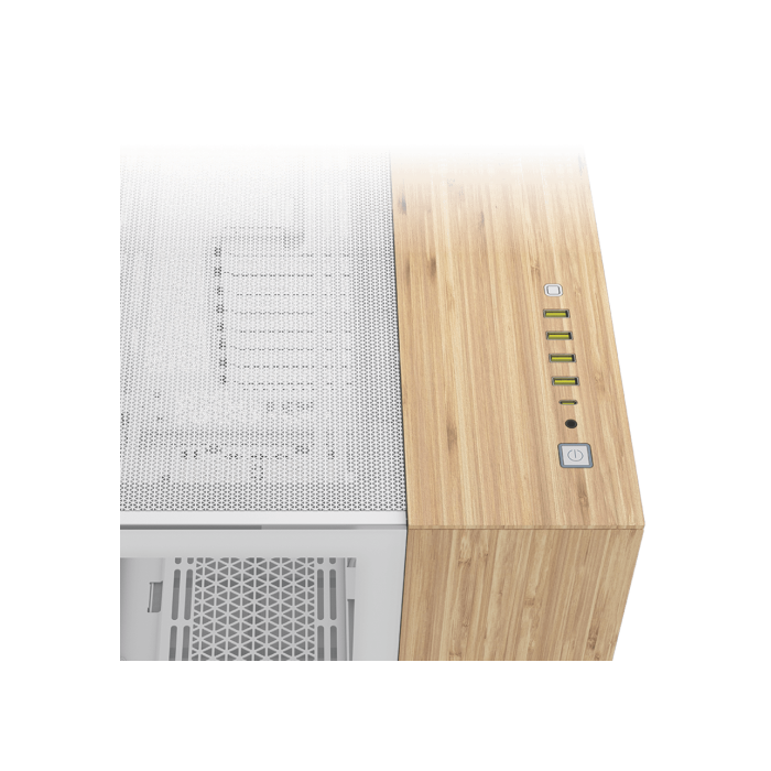 Corsair CC-9011284-WW Carcasa PC Gaming Midi Tower con Ventana de Vidrio Templado, Iluminación RGB y USB-C - Blanco Bamboo 1 Corsair CC-9011284-WW Carcasa PC Gaming Midi Tower con Ventana de Vidrio Templado, Iluminación RGB y USB-C - Blanco Bamboo 1