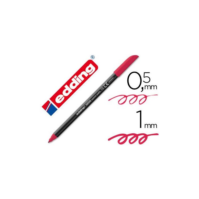 Rotulador Edding Punta Fibra 1200 Carmin N. 19 Punta Redonda 0.5 mm 5 unidades