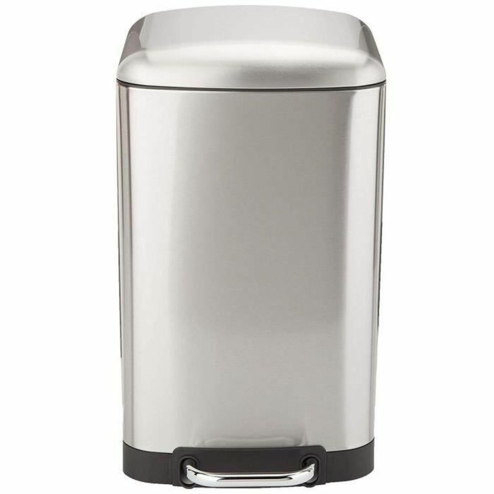 Kitchen Move Cubo de basura con pedal rectangular para cocina 30L Acero inoxidable cepillado Greenwich 1