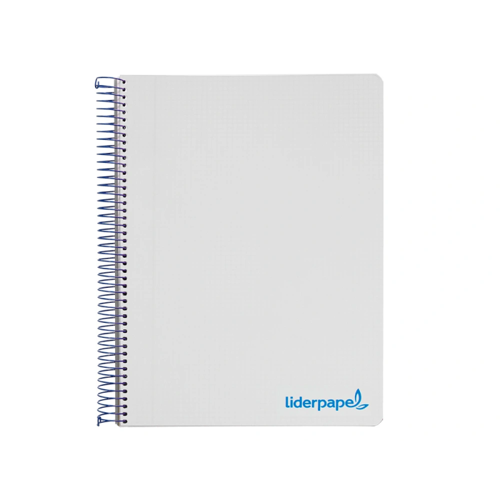 Liderpapel Cuaderno Espiral A4 Micro Wonder Tapa Plástico 120 Hojas 90gr Cuadro 5mm 5 Bandas 4 Taladros Color Gris 1