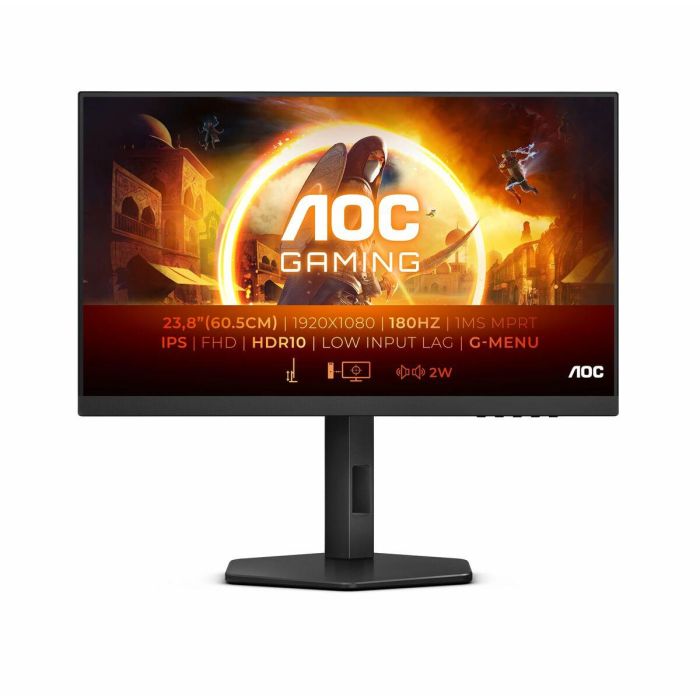 AOC 24G4X Monitor Gaming 24" FHD IPS 180Hz 0.5ms HDR10 con Altavoces, 2xHDMI DP Negro
