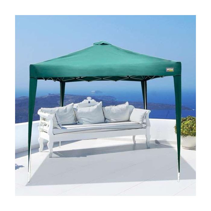 Cenador plegable verde con chimenea max-air 300x300x250 cm