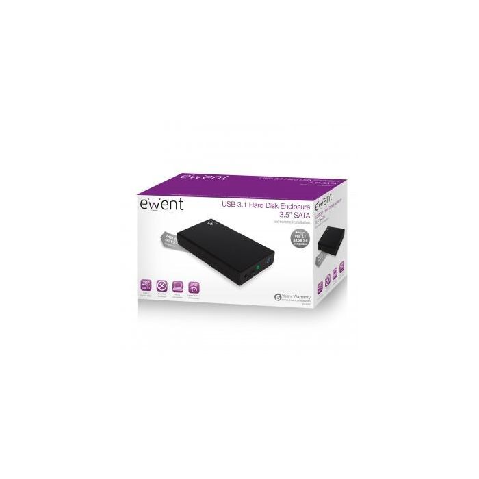 Ewent EW7056 Caja para Disco Duro Externo HDD 3.5" SATA USB 3.2 Gen 1 Tipo B Negro 3 Ewent EW7056 Caja para Disco Duro Externo HDD 3.5" SATA USB 3.2 Gen 1 Tipo B Negro 3