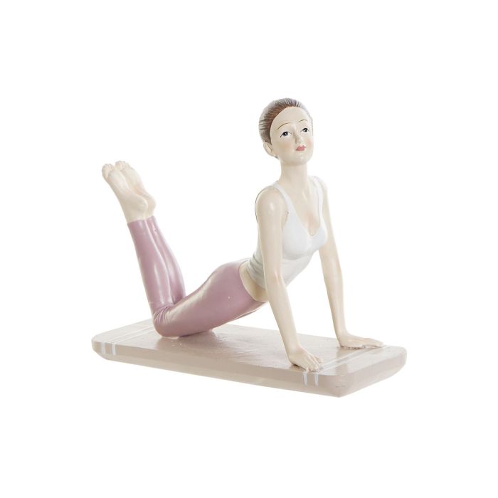 DKD Home Decor Figura Decorativa Escandinava Chica de Yoga para Hogar | Escultura de Resina Rosa para Decoración | Medidas: 6x13x16 cm DKD Home Decor Figura Decorativa Escandinava Chica de Yoga para Hogar | Escultura de Resina Rosa para Decoración | Medidas: 6x13x16 cm