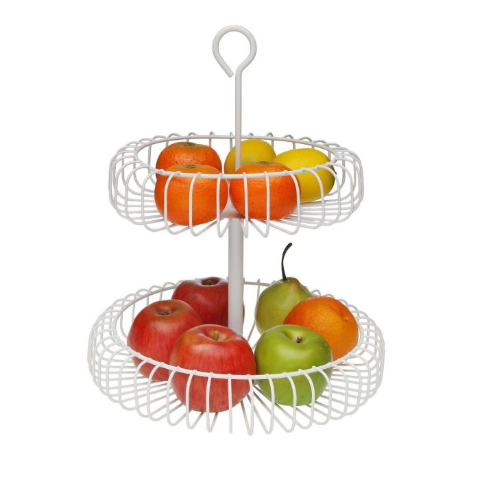 Frutero Versa Blanco Metal Acero 32 x 37 x 32 cm 1 Frutero Versa Blanco Metal Acero 32 x 37 x 32 cm 1