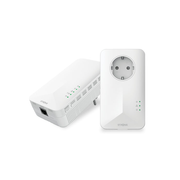Strong POWERL1000DUOWIFIEUV2 Adaptador de Red PowerLine 1000 Mbit/s con WiFi y Ethernet, Blanco, 2 unidades
