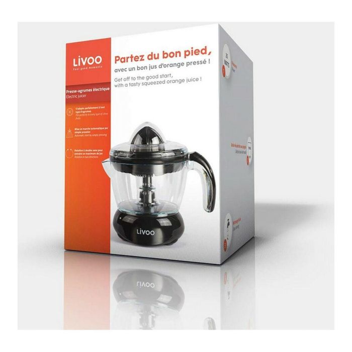 Livoo DOD131B Prensa de Cítricos Eléctrica con Recipiente de 700 ml y Doble Cono - Negro 1