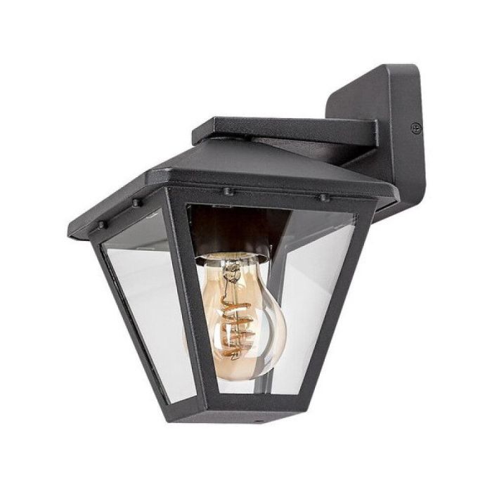 RABALUX RAB-7147 Aplique Empotrable de Exterior Paravento E27 IP44 Negro de Aluminio y Cristal Transparente Clásico 3