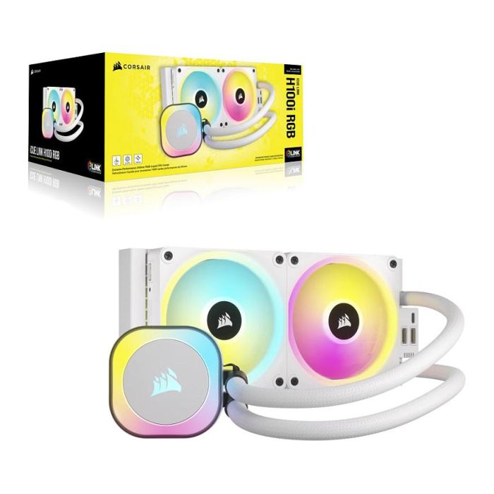 Corsair H100i iCUE LINK Refrigeración Líquida AIO 240mm Blanco RGB 8