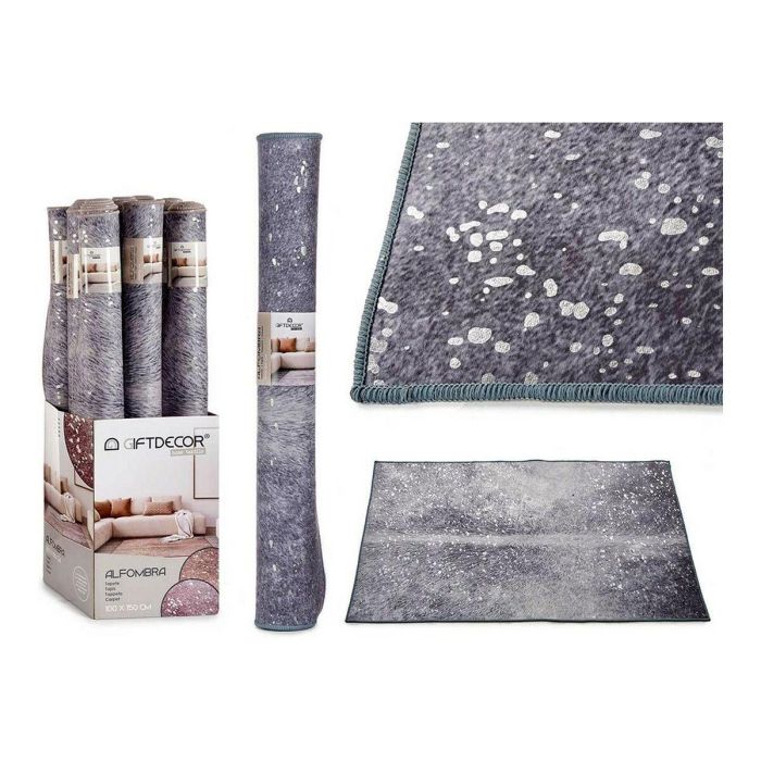 Alfombra 100 x 150 cm Blanco Gris 3 Alfombra 100 x 150 cm Blanco Gris 3