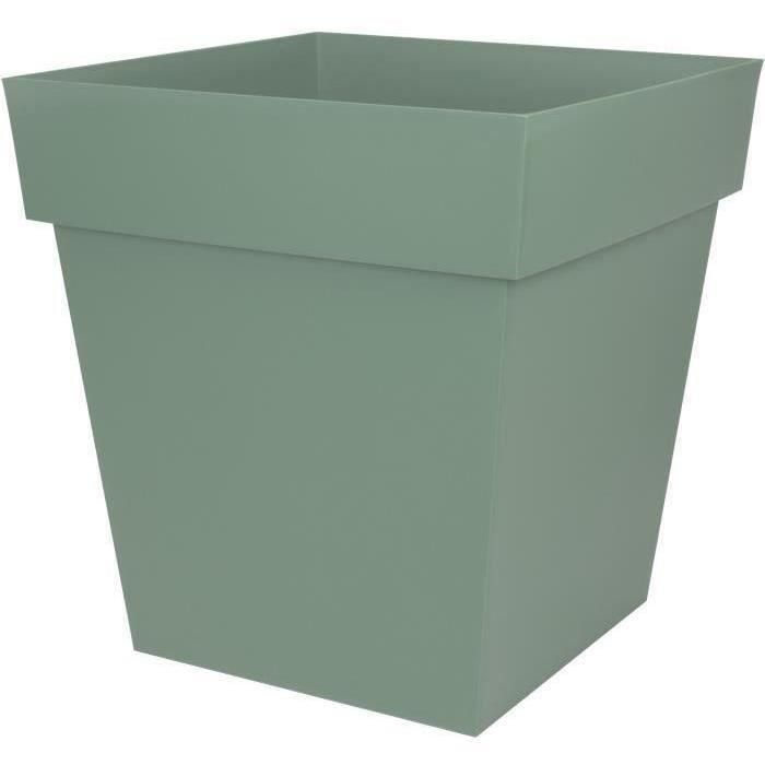 EDA PLASTIQUE - Maceta cuadrada Toscana - 50 cm - 87 L - Verde laurel EDA PLASTIQUE - Maceta cuadrada Toscana - 50 cm - 87 L - Verde laurel