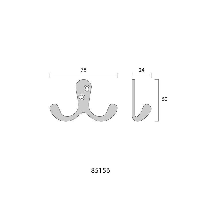 Edm Colgador Doble de Latón Pulido Dorado 7.5 x 5 cm 1