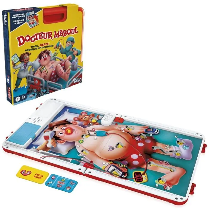 Hasbro Dr. Maboul Juego de Mesa Electrónico con Estuche de Transporte Todo en Uno HASG0951101, 2 Formas de Jugar, 1 o Más Jugadores 1