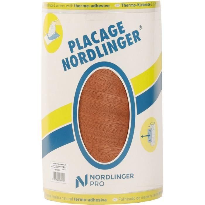 Chapa de madera de caoba auténtica - NORDLINGER PRO - 0,25 mx 2,50 m - Preencolado 2