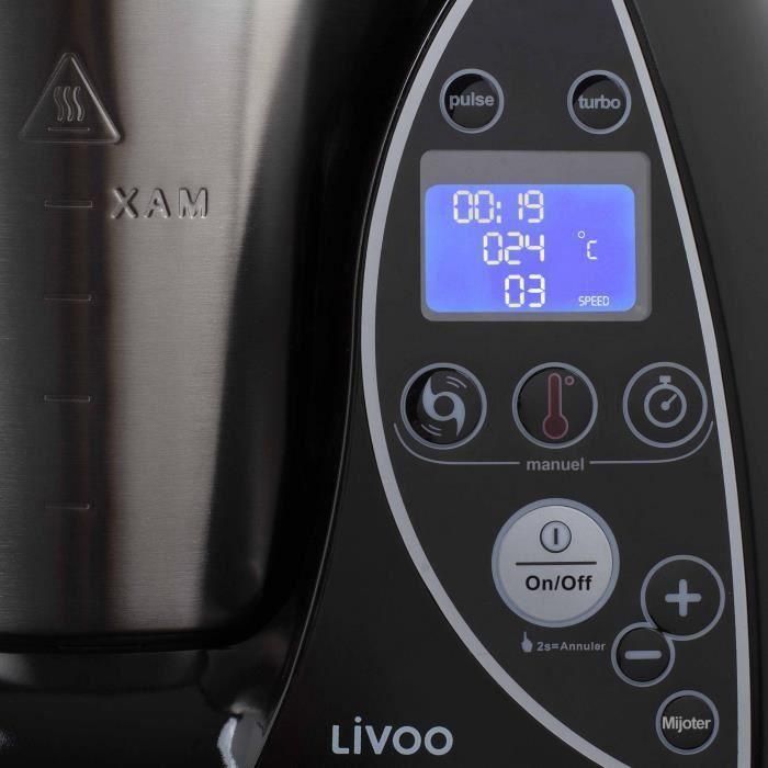 LIVOO DOP142N Procesador de comida caliente - Negro y metal 2 LIVOO DOP142N Procesador de comida caliente - Negro y metal 2