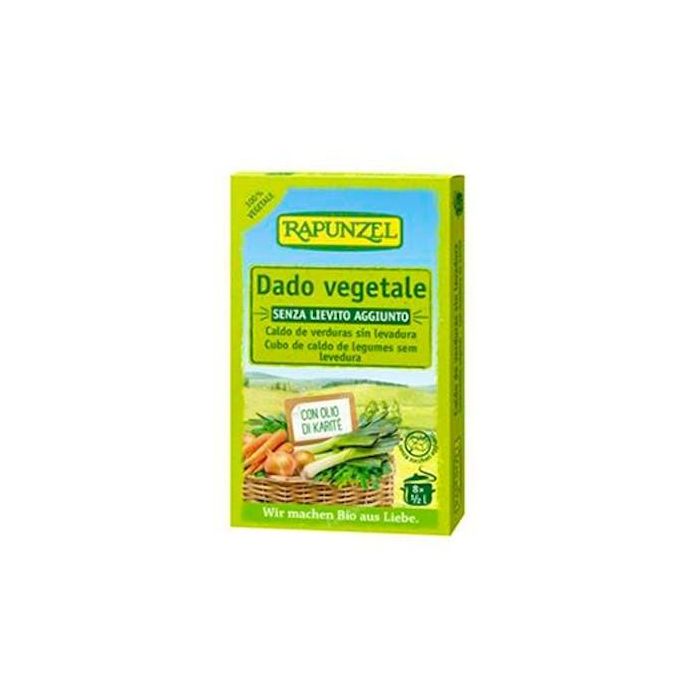 RAPUNZEL Caldo de Verduras Bio sin Levadura, de intenso sabor, para consomé o recetas, 8 cubitos