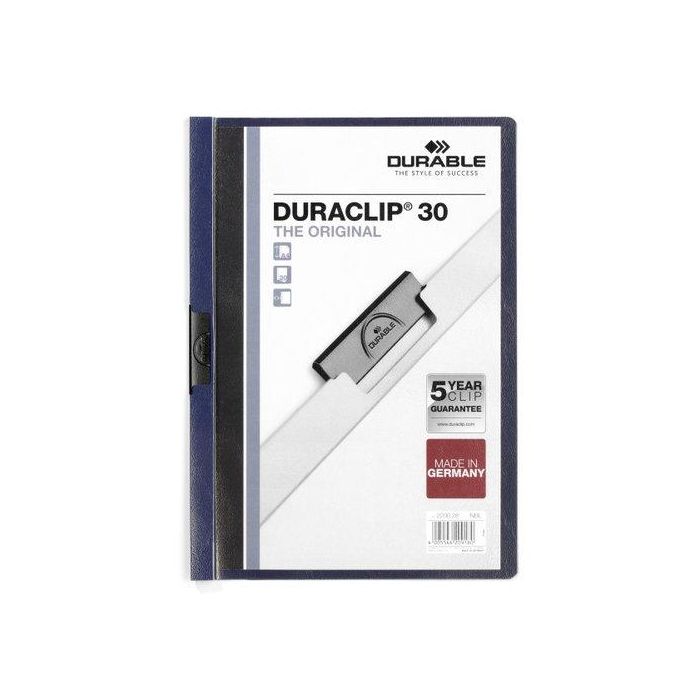 Dosier Clip Duraclip Pvc A4 2200 Pinza Metal 30H Azul Antracita (Set de 25)