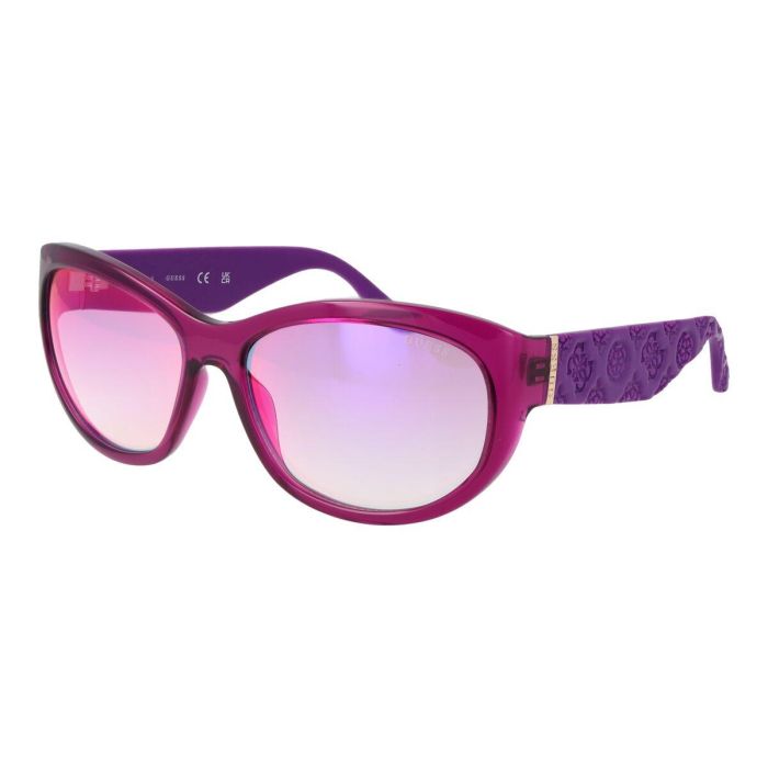 Guess GU00131 81Z Gafas de Sol Redondas moradas para Mujer 60mm con Montura Inyectada, Ideal para un Estilo Elegante y Atractivo 3