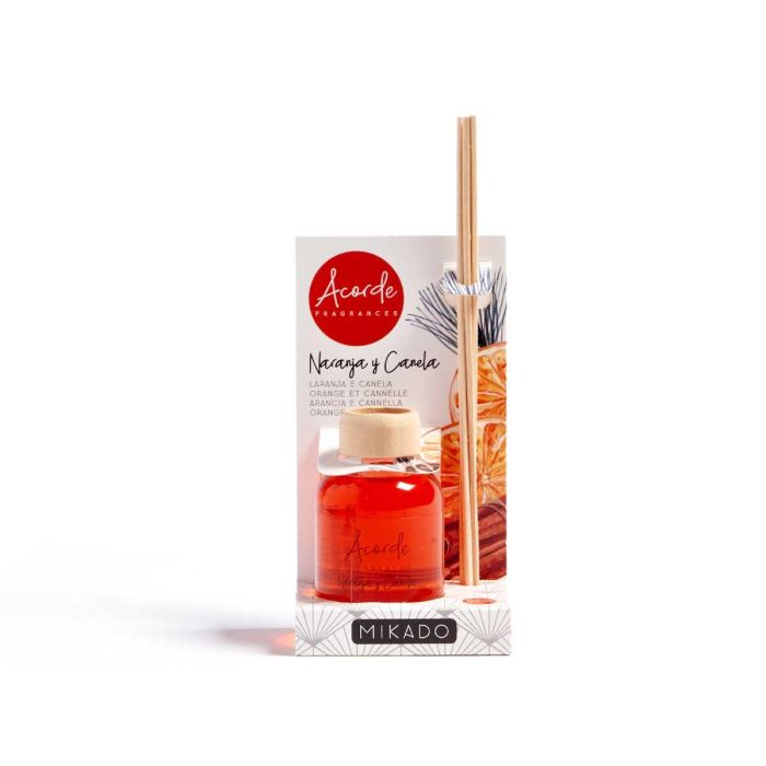 Mikado 50 ml con varilla naranja y canela - Acorde, 7x17x5 cm (12 Unidades) 3 Mikado 50 ml con varilla naranja y canela - Acorde, 7x17x5 cm (12 Unidades) 3