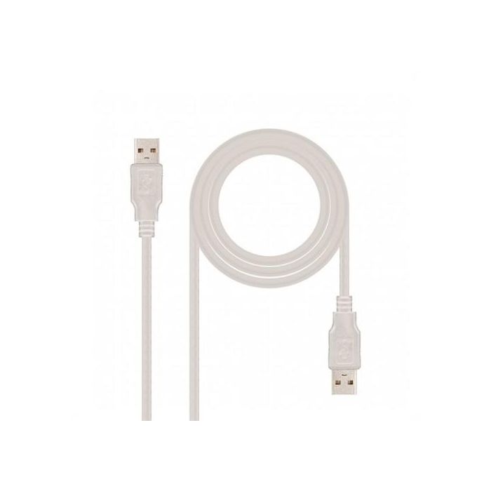 Nano Cable 10.01.0303 Cable USB 2.0 Macho a Macho 2m Beige 1