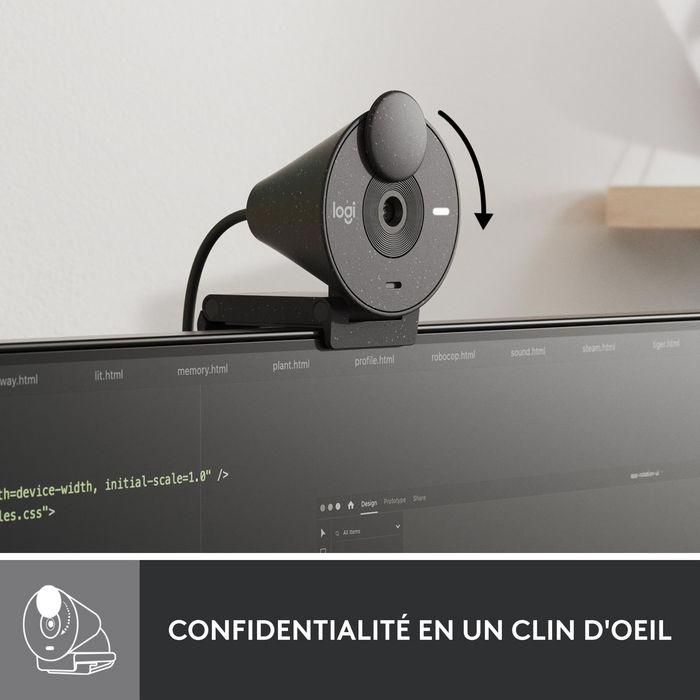 Logitech Brio 300 Webcam Full HD 1080p Foco Fijo con Micrófono Mono, Tapa de Privacidad USB-C y RightLight 2 Grafito 10 Logitech Brio 300 Webcam Full HD 1080p Foco Fijo con Micrófono Mono, Tapa de Privacidad USB-C y RightLight 2 Grafito 10
