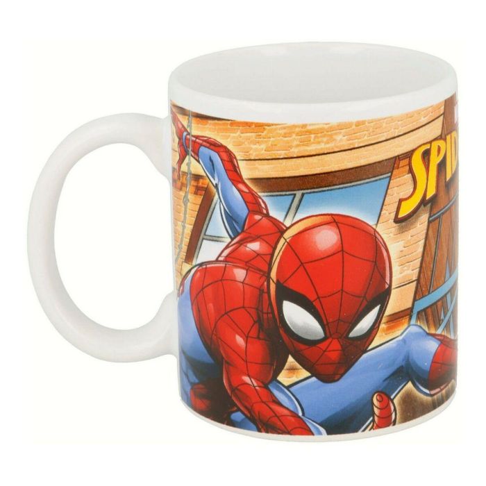 Taza Mug Spider-Man Great power Azul Rojo Cerámica 350 ml 3