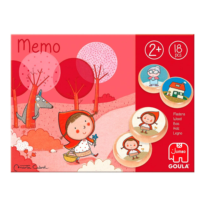 Goula Juego Didáctico Memo Caperucita Roja Juego de Memoria con Personajes de Madera 3