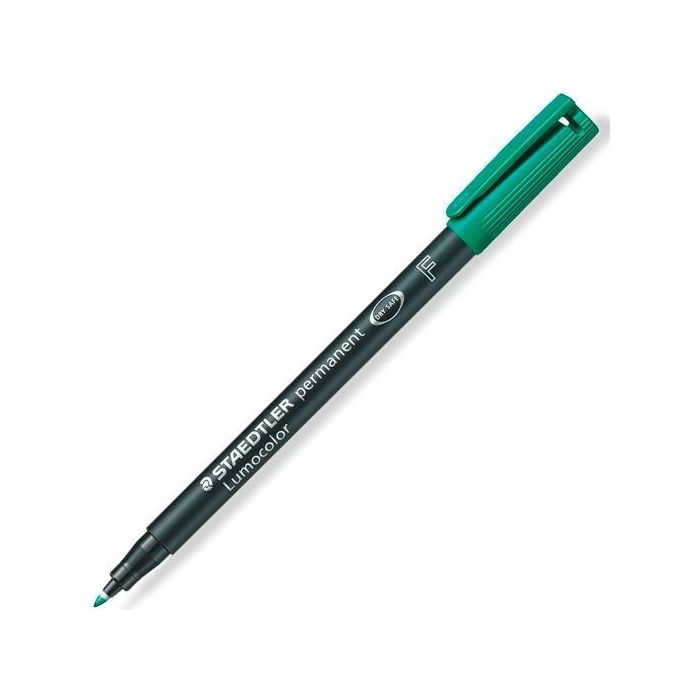 Staedtler Rotulador Permanente Lumocolor 318 F Verde - Punta Fina (10 Unidades) (10 Unidades)
