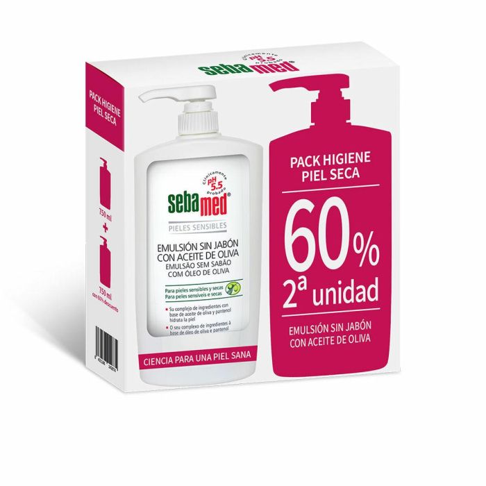 Sebamed Emulsión Sin Jabón Gel de Baño Aceite de Oliva Duo 2 x 750 ml