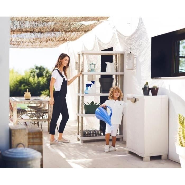 Plastiken SPACESAVER 70 Armario bajo de resina con 2 puertas y 2 estantes, beige, para interior y exterior 70x45x100 cm 1 Plastiken SPACESAVER 70 Armario bajo de resina con 2 puertas y 2 estantes, beige, para interior y exterior 70x45x100 cm 1