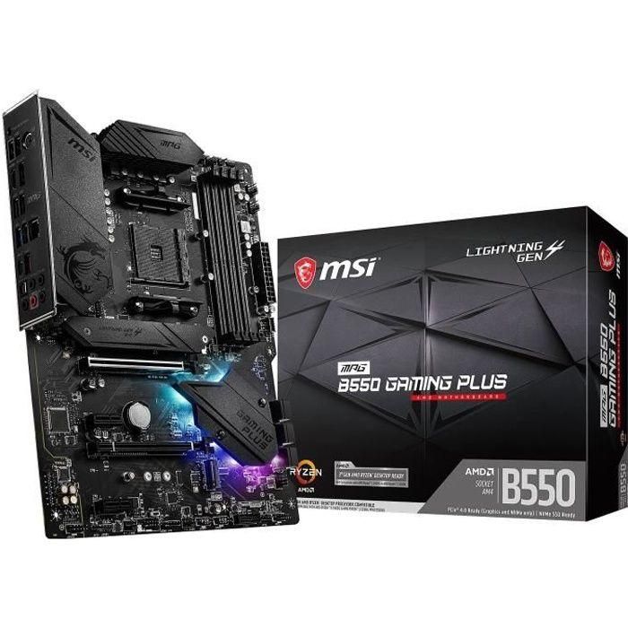 MSI MPG B550 Gaming Plus Placa Base Gaming ATX AMD B550 Zócalo AM4 para Ryzen 3000 Series, DDR4, Gigabit Ethernet, 7.1 Sonido 0 MSI MPG B550 Gaming Plus Placa Base Gaming ATX AMD B550 Zócalo AM4 para Ryzen 3000 Series, DDR4, Gigabit Ethernet, 7.1 Sonido 0