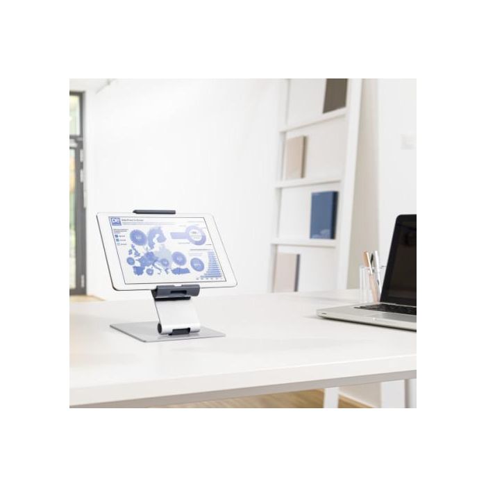 Durable Soporte Elevador Mesa Tablets 7-13 Pulgadas Giratorio 360° para Escritorio Profesional Referencia 8930-23 15