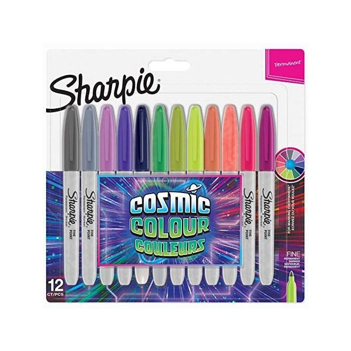 Sharpie Marcador Permanente Cosmic Fine Punta Redonda 0.9 mm C-Surtidos Blíster 12 Ud