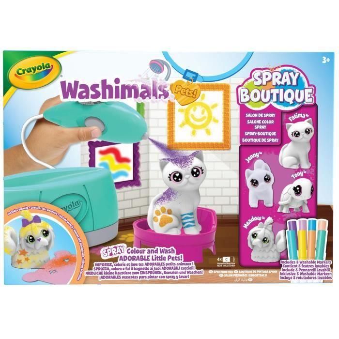 Spray boutique washimals pets con 4 mascotas para decorar y personalizar.rocia,lava y vuelve a colorear! 25x36x16 cm 1 Spray boutique washimals pets con 4 mascotas para decorar y personalizar.rocia,lava y vuelve a colorear! 25x36x16 cm 1