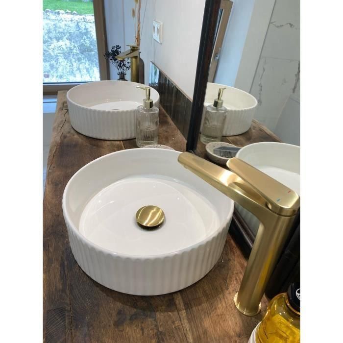 Edouard Rousseau - Grifo mezclador para lavabo GLOSS HIGH - Latón cepillado 2 Edouard Rousseau - Grifo mezclador para lavabo GLOSS HIGH - Latón cepillado 2