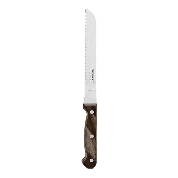 Tramontina Cuchillo para Pan Polywood 17,7 cm Hoja Acero Inoxidable Mango Madera Castaño Apto Lavavajillas