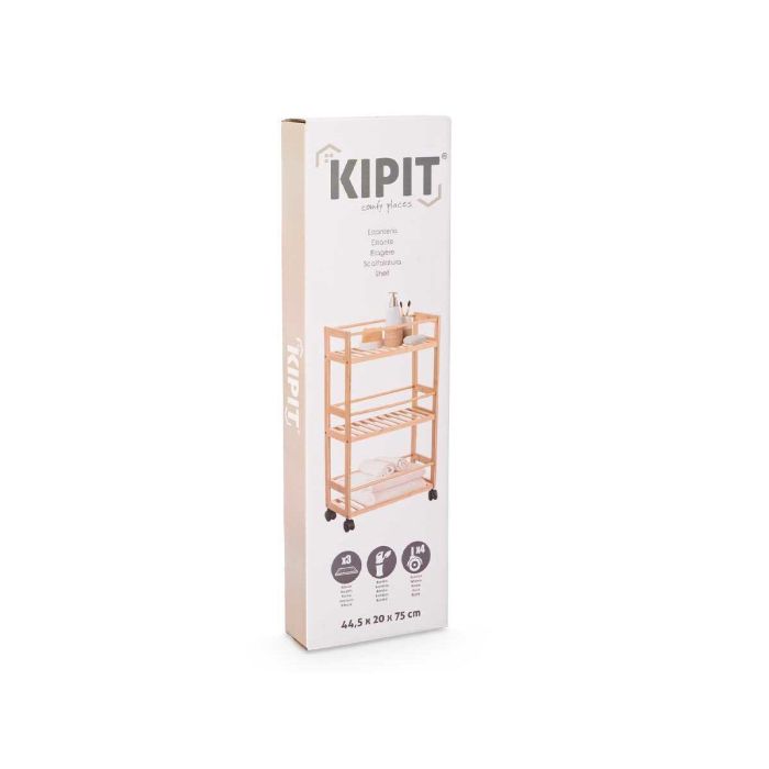 Estantería Kipit WR5512 Natural Bambú Polipropileno 44,5 x 75 x 20 cm (4 Unidades) 2