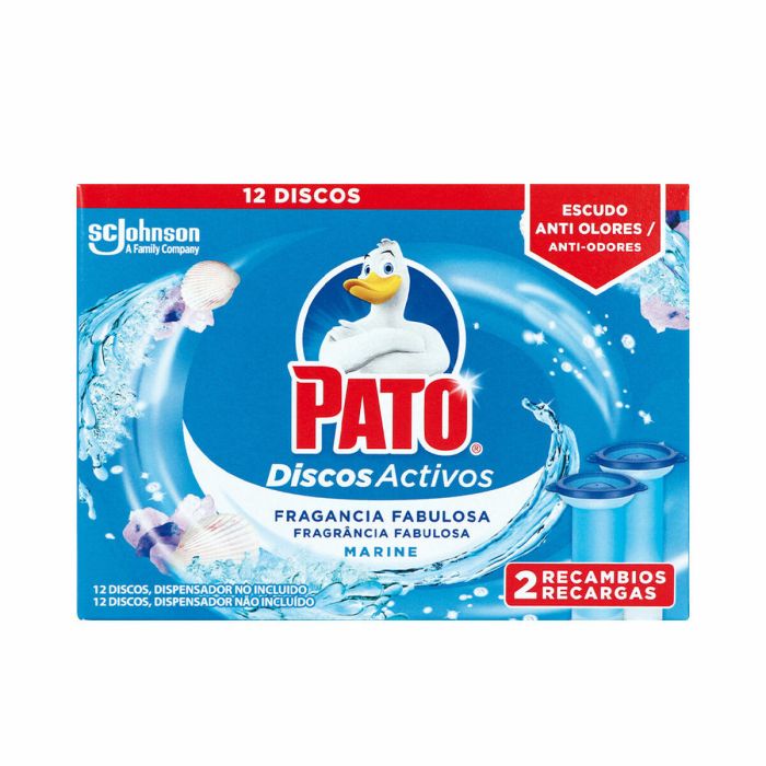 Ambientador de inodoro Pato Discos Activos Recambio Marino 2 Unidades Desinfectante