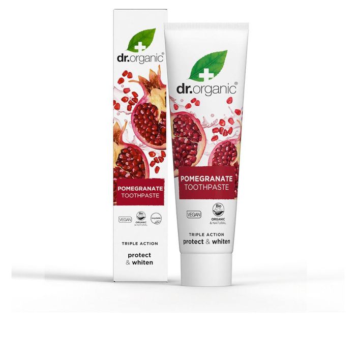 DR. ORGANIC Pasta de Dientes Granada Orgánica Protección Larga Duración Vegana 100ml
