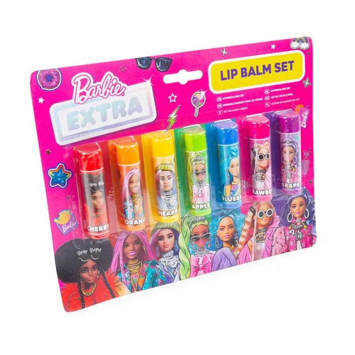 Bálsamo Labial con Color Barbie Infantil 7 Piezas 1