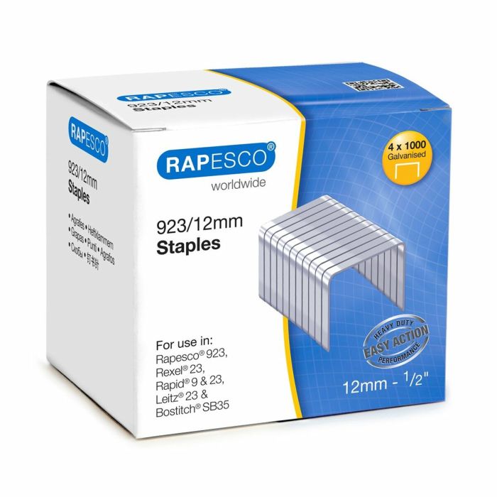 Rapesco Grapas Galvanizadas 923-12 mm Caja 4000 grapas