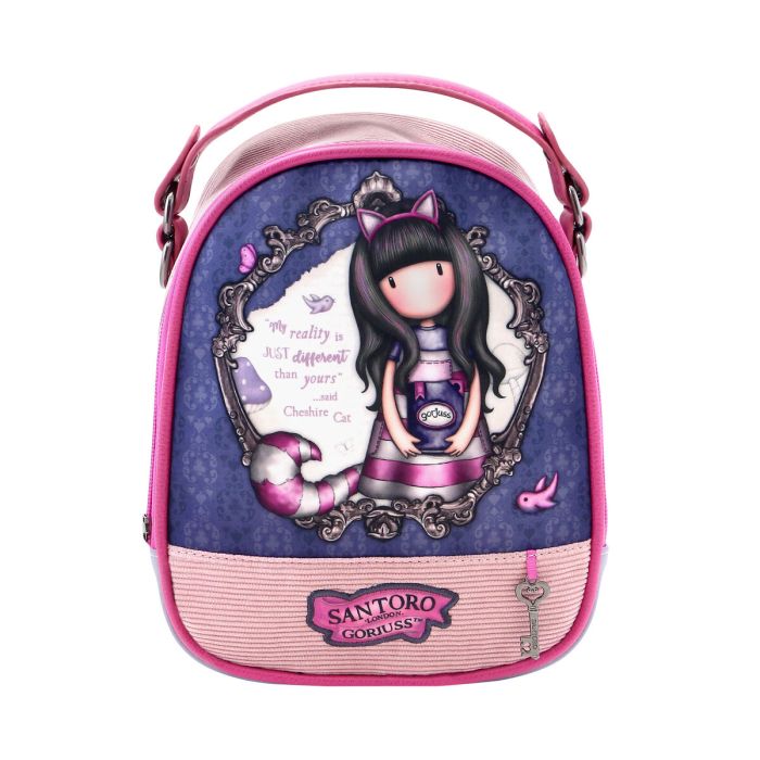 Mochila Gorjuss Cheshire cat Rosa Mini Morado (18,8 x 22 x 10,2 cm)