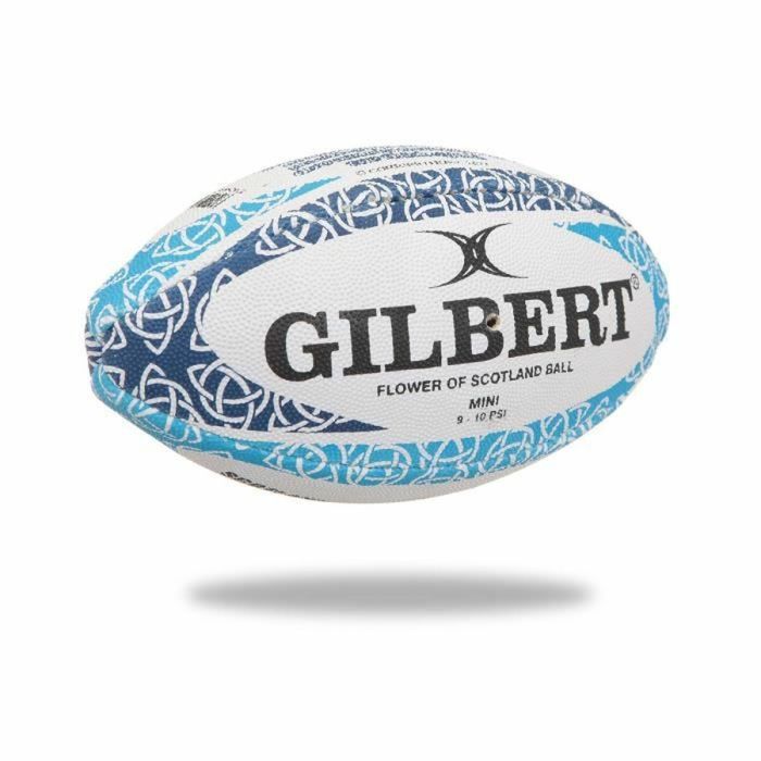 Balón de Rugby Gilbert Mini Scotland Flower Blanco