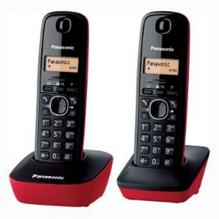 Teléfono Inalámbrico Panasonic KXTG1612SPR DECT Rojo Ambar Negro/Rojo Rojo/Negro Negro