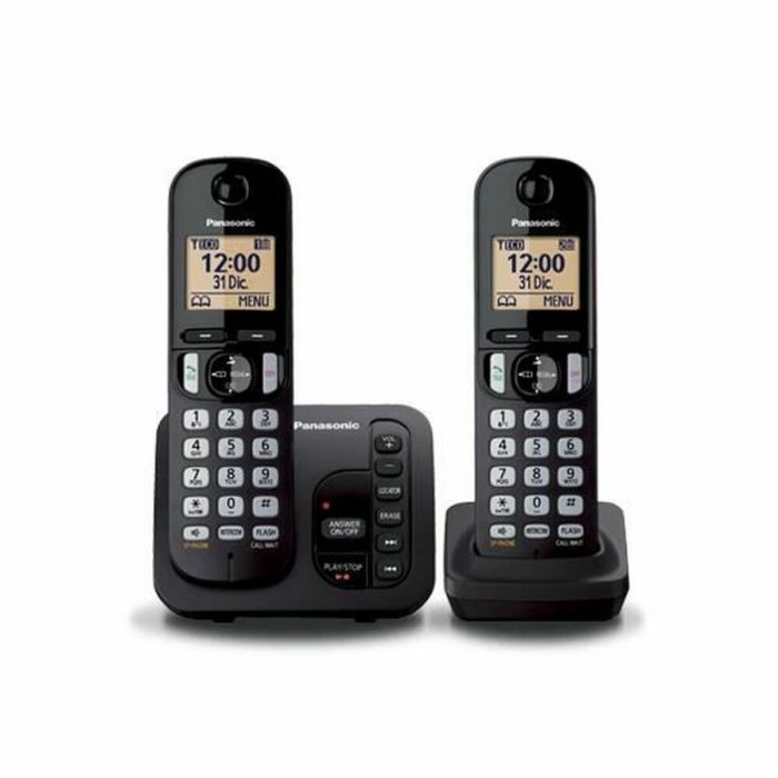Teléfono Inalámbrico Panasonic KX-TGC222 Negro Ambar