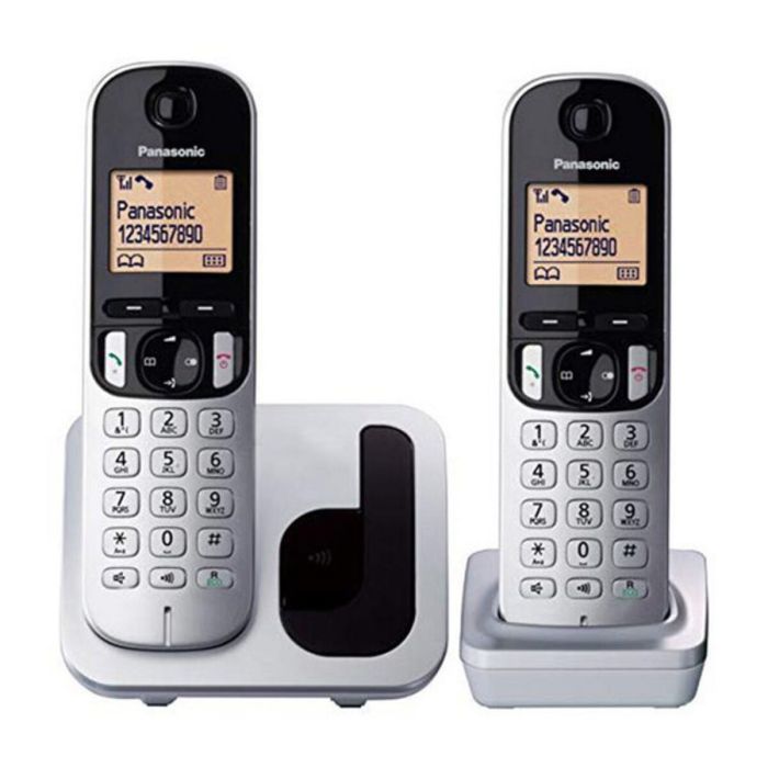Teléfono Inalámbrico Panasonic KX-TGC212 (2 pcs) Ambar Plateado Metalizado