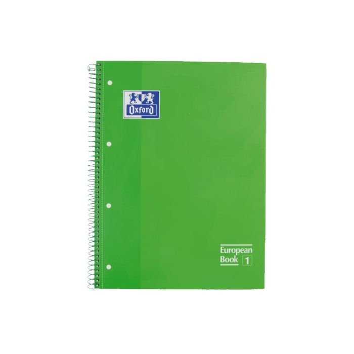 Oxford Cuaderno Classic Europeanbook 1 Write&Erase 80H A4+ 5x5 mm Microperforado T-Extradura Pack 5 Ud Verde Manzana 1