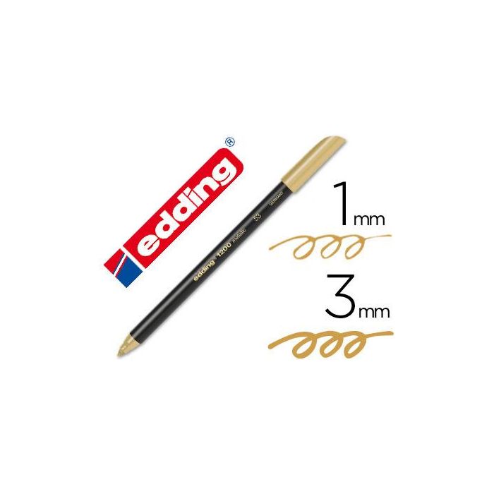 Rotulador Edding Punta Fibra 1200 Oro N. 53 Punta Redonda 1-3 mm 10 unidades